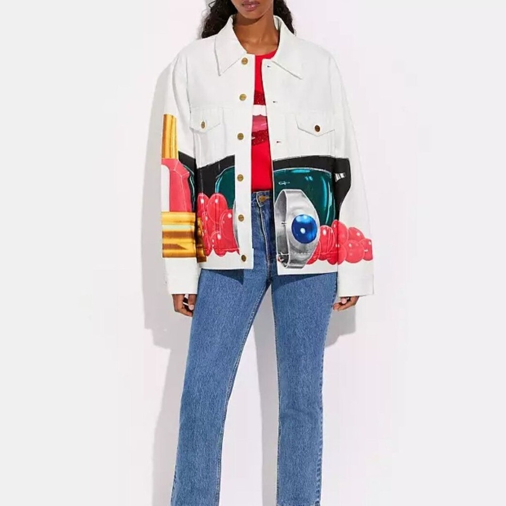 Authentic Coach X Tom Wesselmann Women's Small/Medium Pop Art Denim Jacket